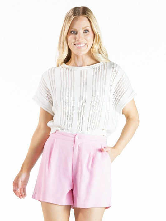 Simply Southern Pearl Knit Short Sleeve Sweater Top