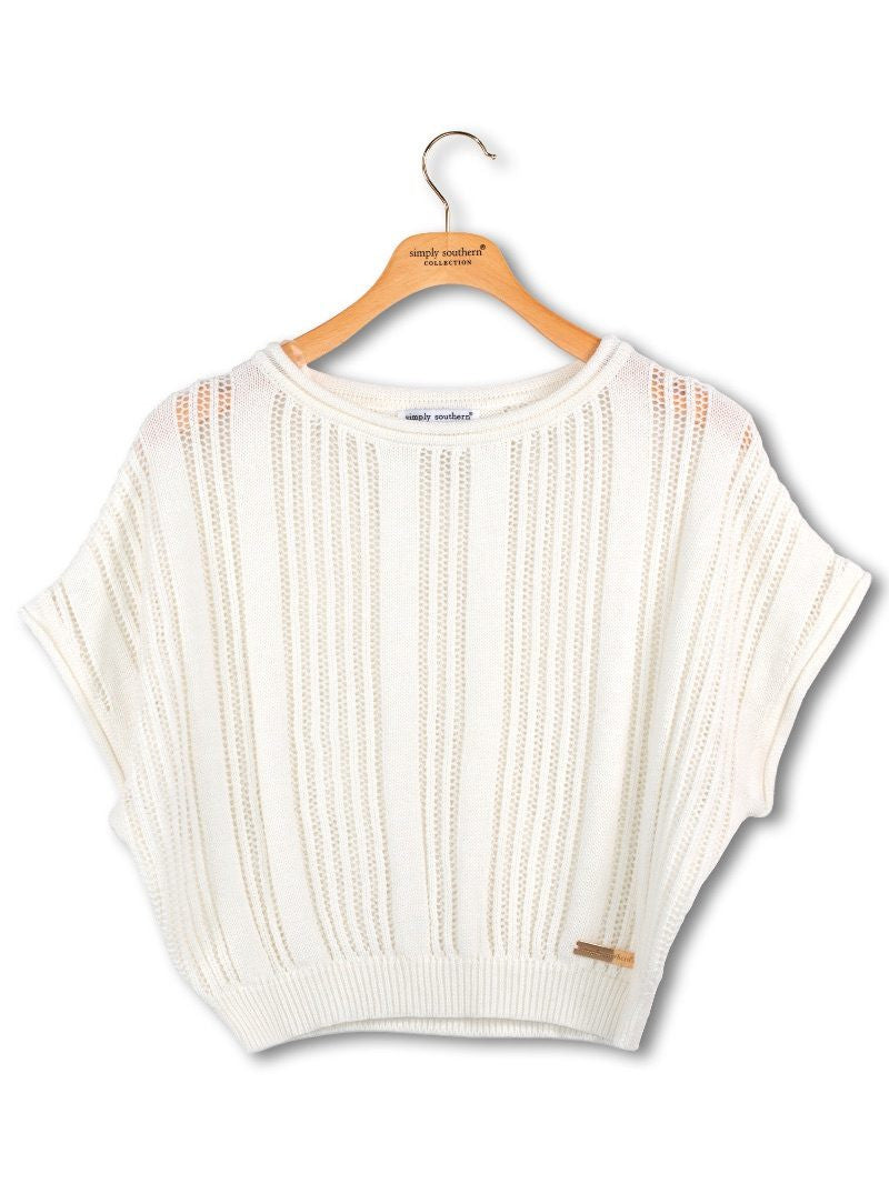 Simply Southern Pearl Knit Short Sleeve Sweater Top