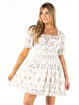 Simply Southern Shirred Bodice Floral Dress