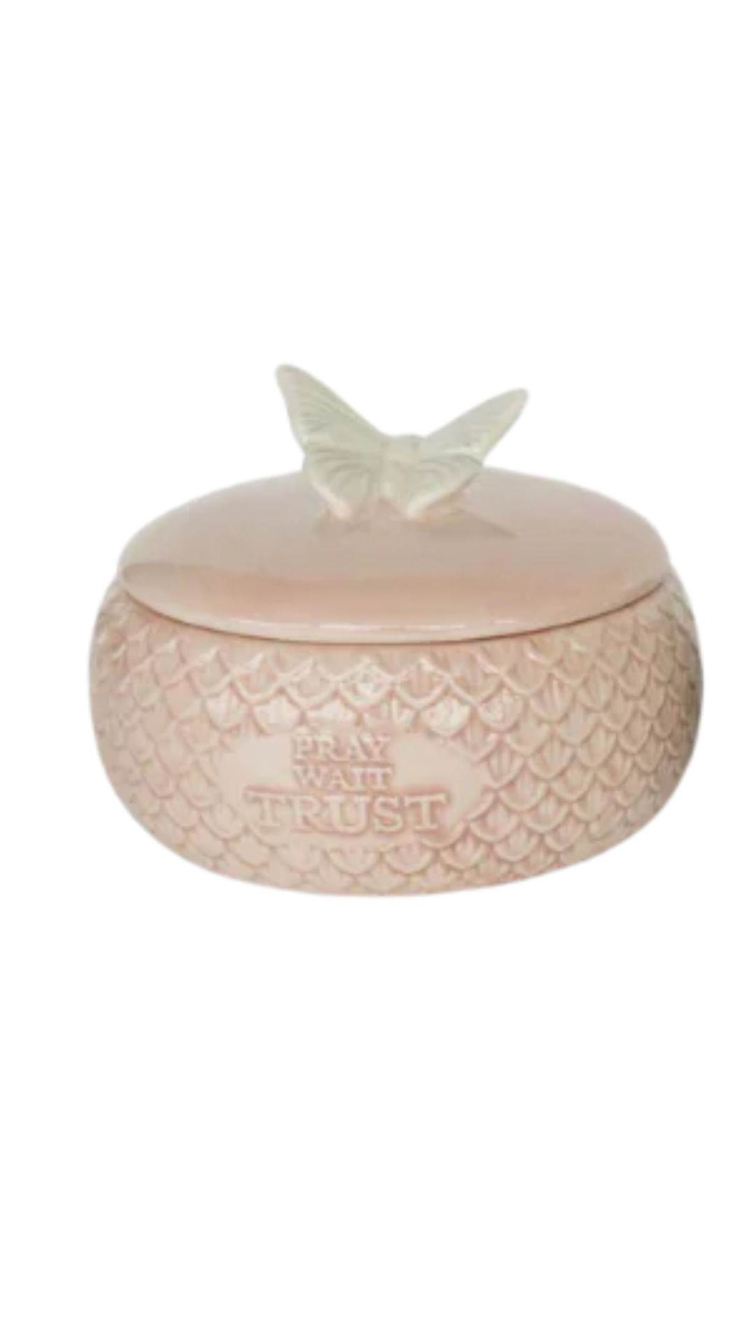 Ceramic Prayer Container With Butterfly Lid