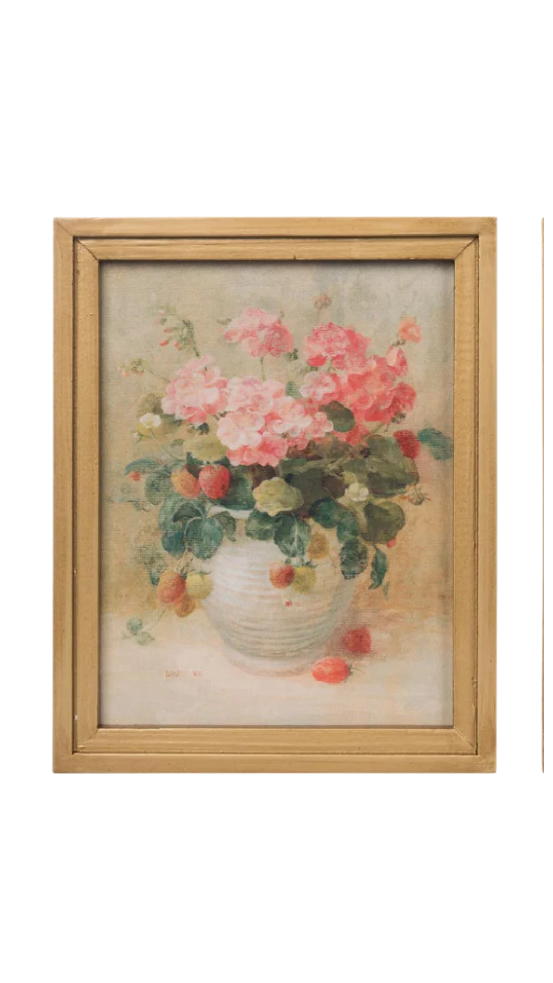 Strawberry Floral Canvas Art