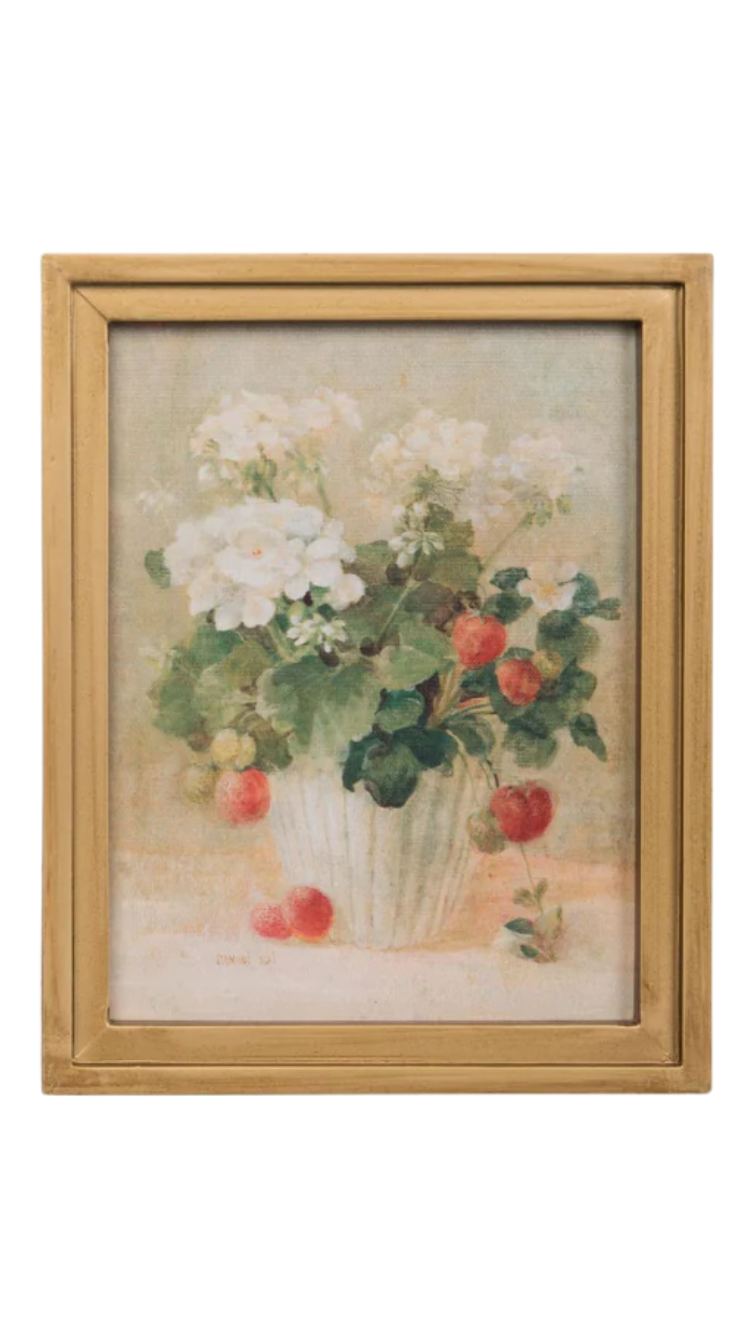 Strawberry Floral Canvas Art