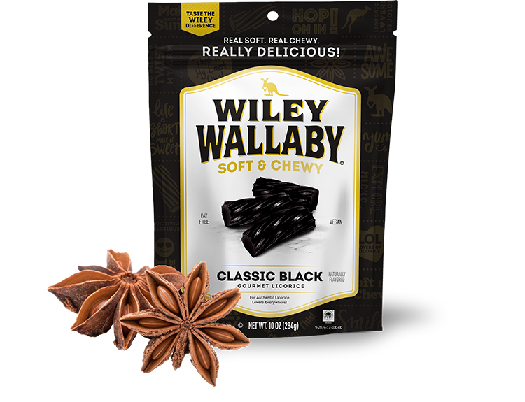 Wiley Wallaby Soft & Chewy Gourmet Licorice- Classic Black