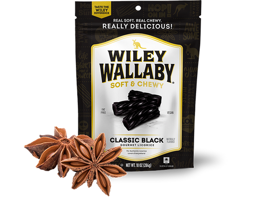 Wiley Wallaby Soft & Chewy Gourmet Licorice- Classic Black