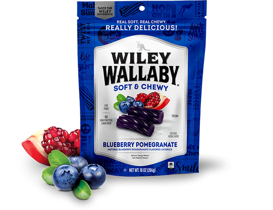 Wiley Wallaby Soft & Chewy Gourmet Licorice- Blueberry Pomegranate