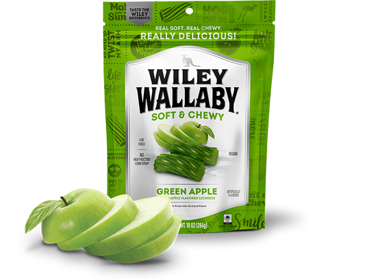 Wiley Wallaby Soft & Chewy Gourmet Licorice-Green Apple