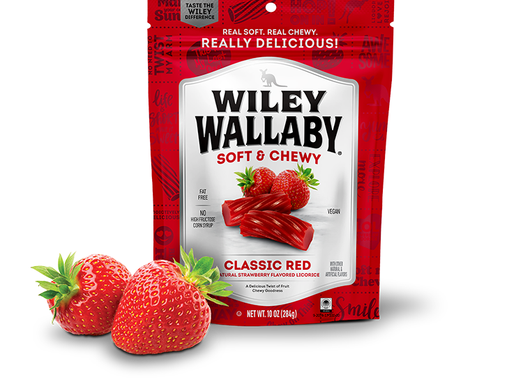 Wiley Wallaby Soft & Chewy Gourmet Licorice- Classic Red