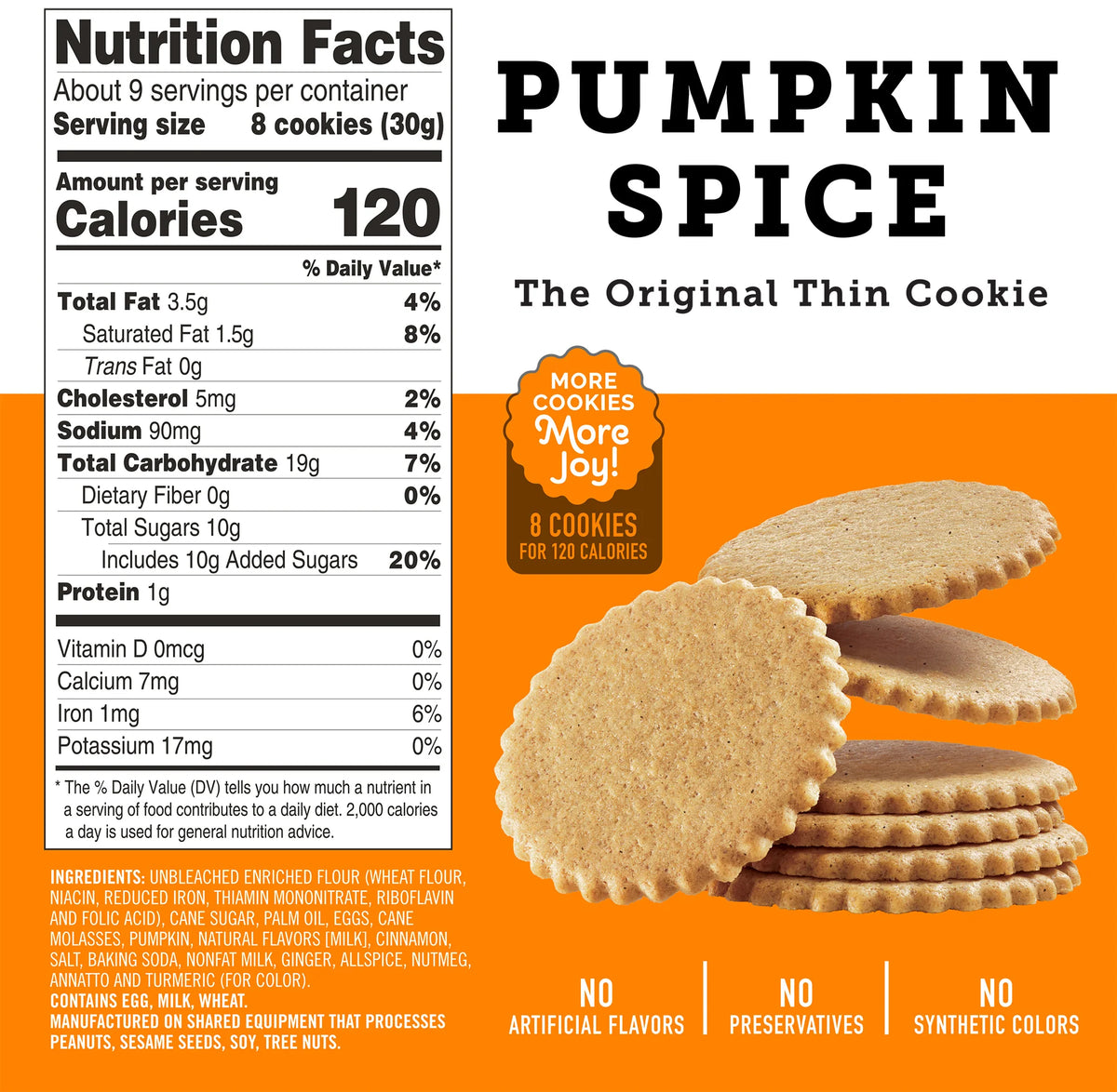 Deweys Bakery Thin Pumpkin Spice Cookies