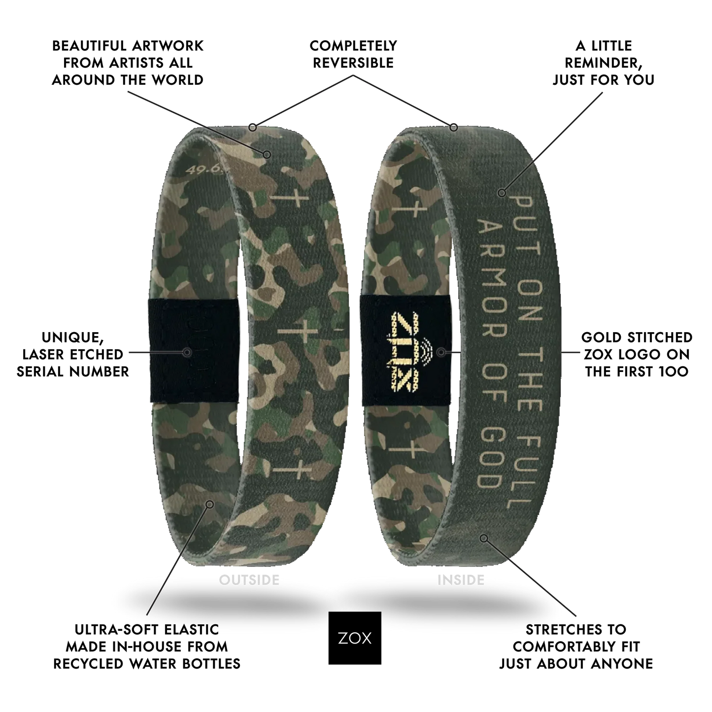 ZOX Put On The Full Armor of God Bible Verse Interactive Bracelet