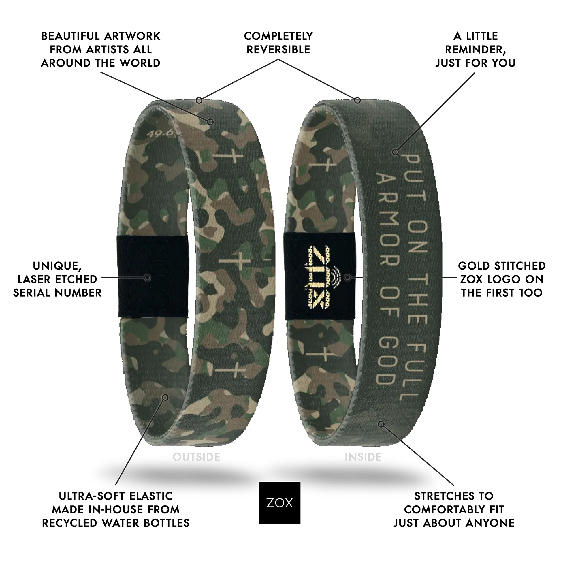 ZOX Put On The Full Armor of God Bible Verse Interactive Bracelet
