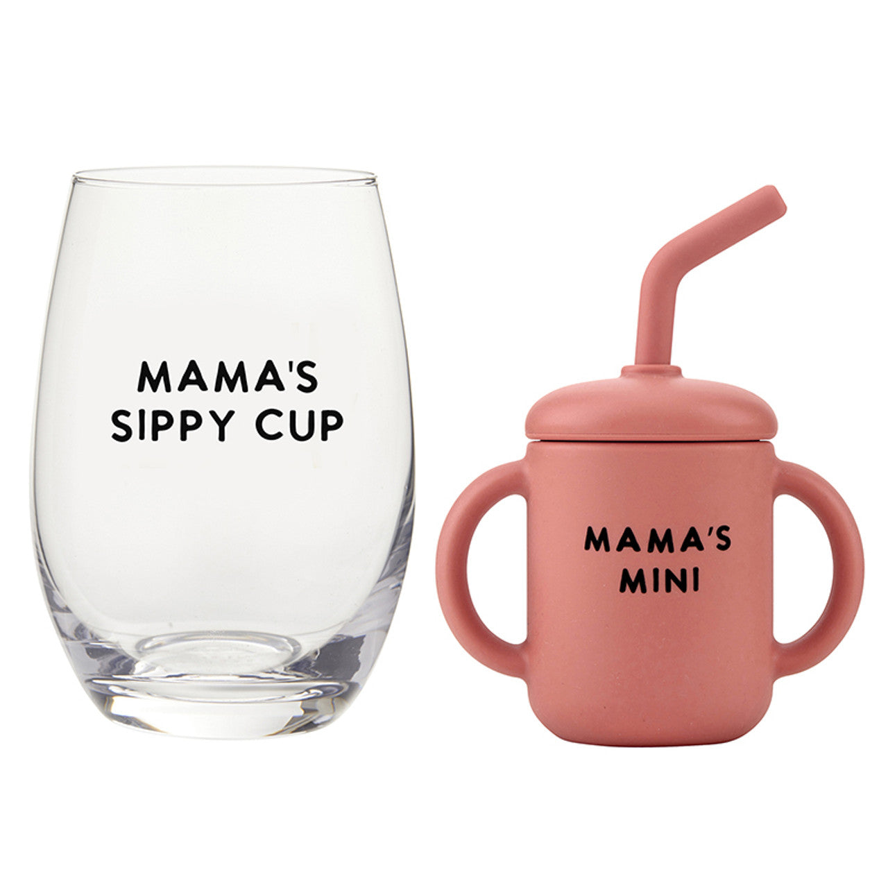 Mama Wine Glass and Sippy Set