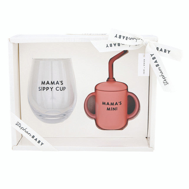 Mama Wine Glass and Sippy Set