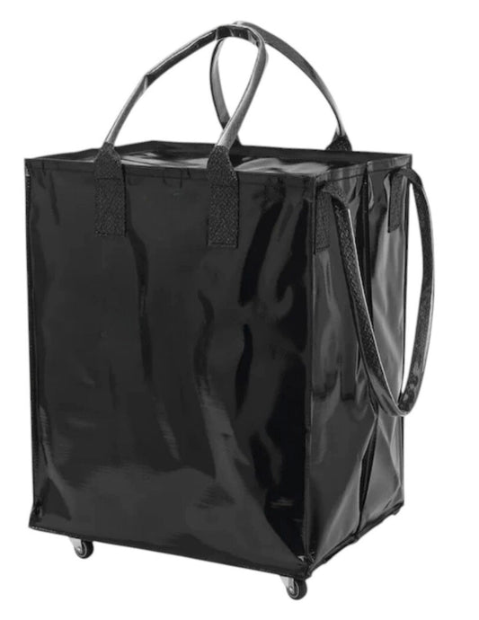 Large Rolling Tote Bag Black