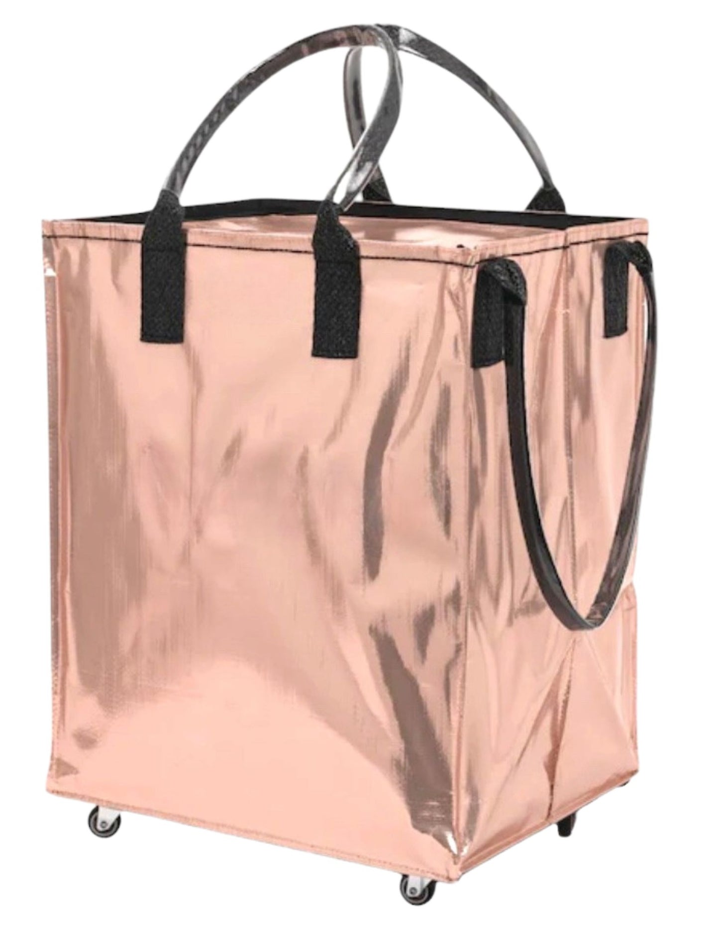 Large Rolling Tote Bag Rose Gold