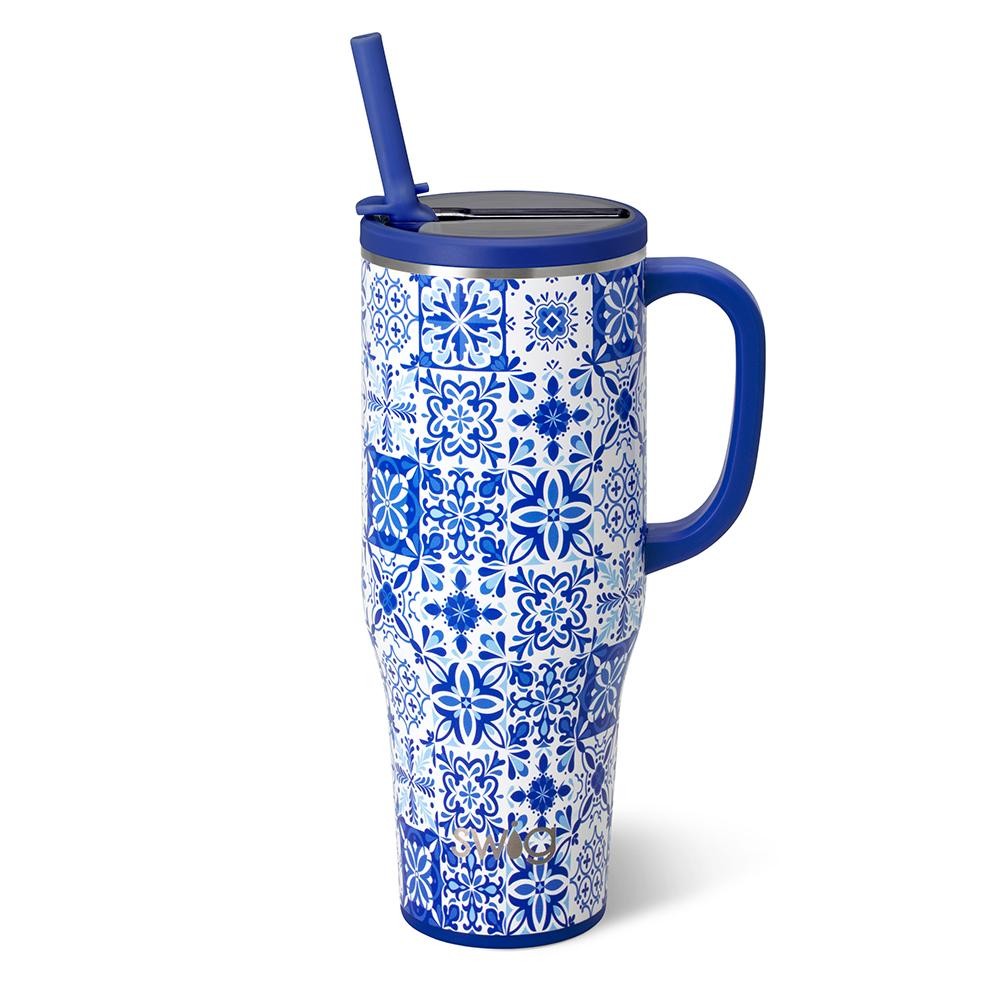 Swig Indigo Tiles Mega Mug 40oz