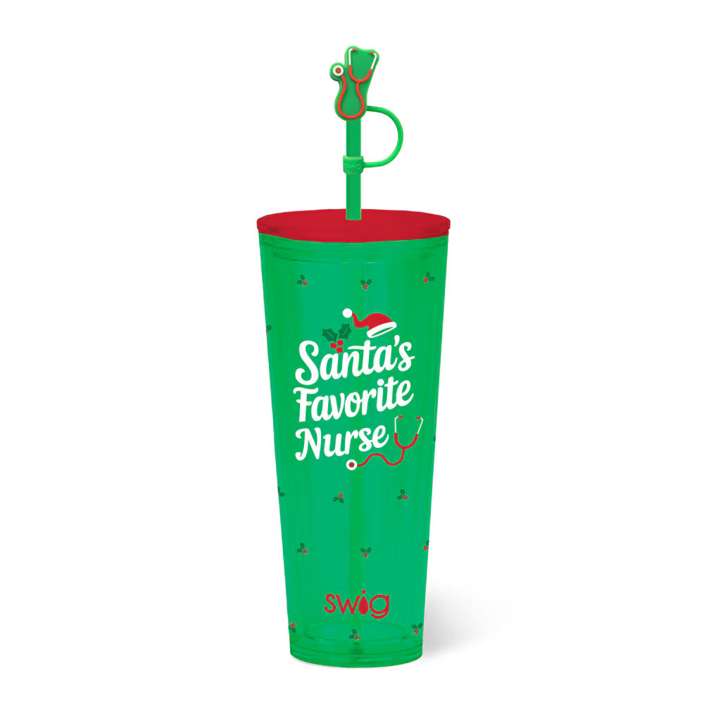 Swig Santa's Favorite Nurse Plastic Tumbler 24oz