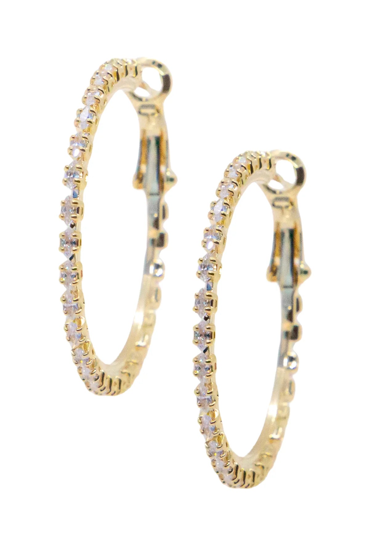 Southern Grace Medium Golden & Crystal Glow Hoops