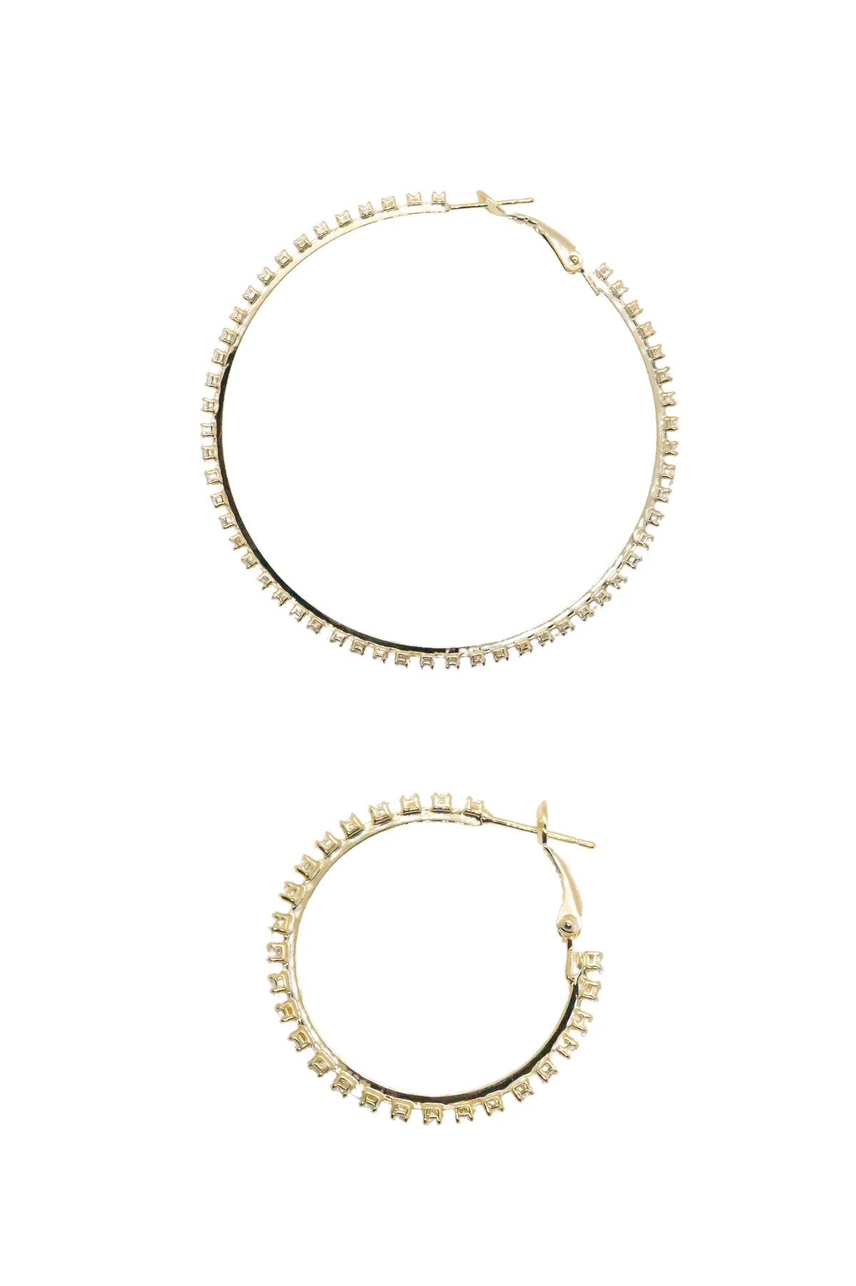 Southern Grace Medium Golden & Crystal Glow Hoops