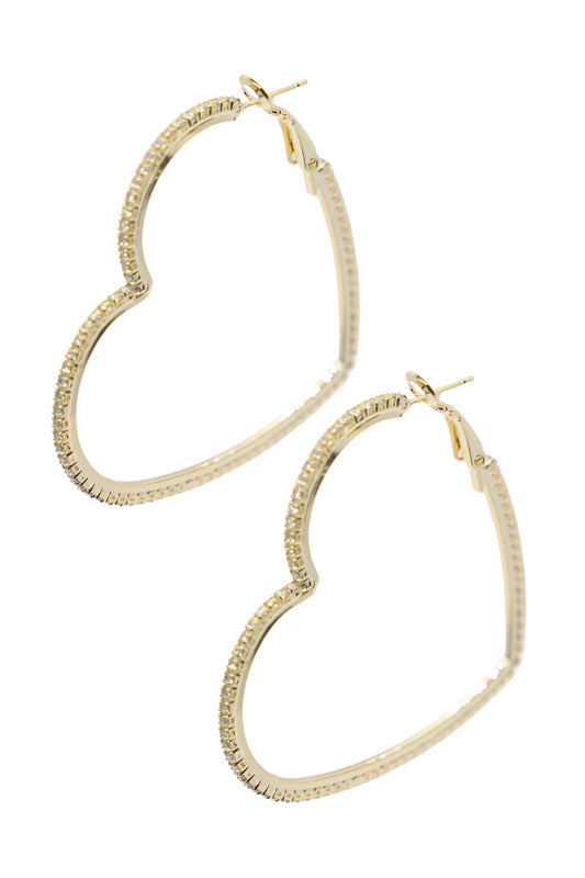 Southern Grace Large Bold Heart-shaped Silver or Gold Earrings