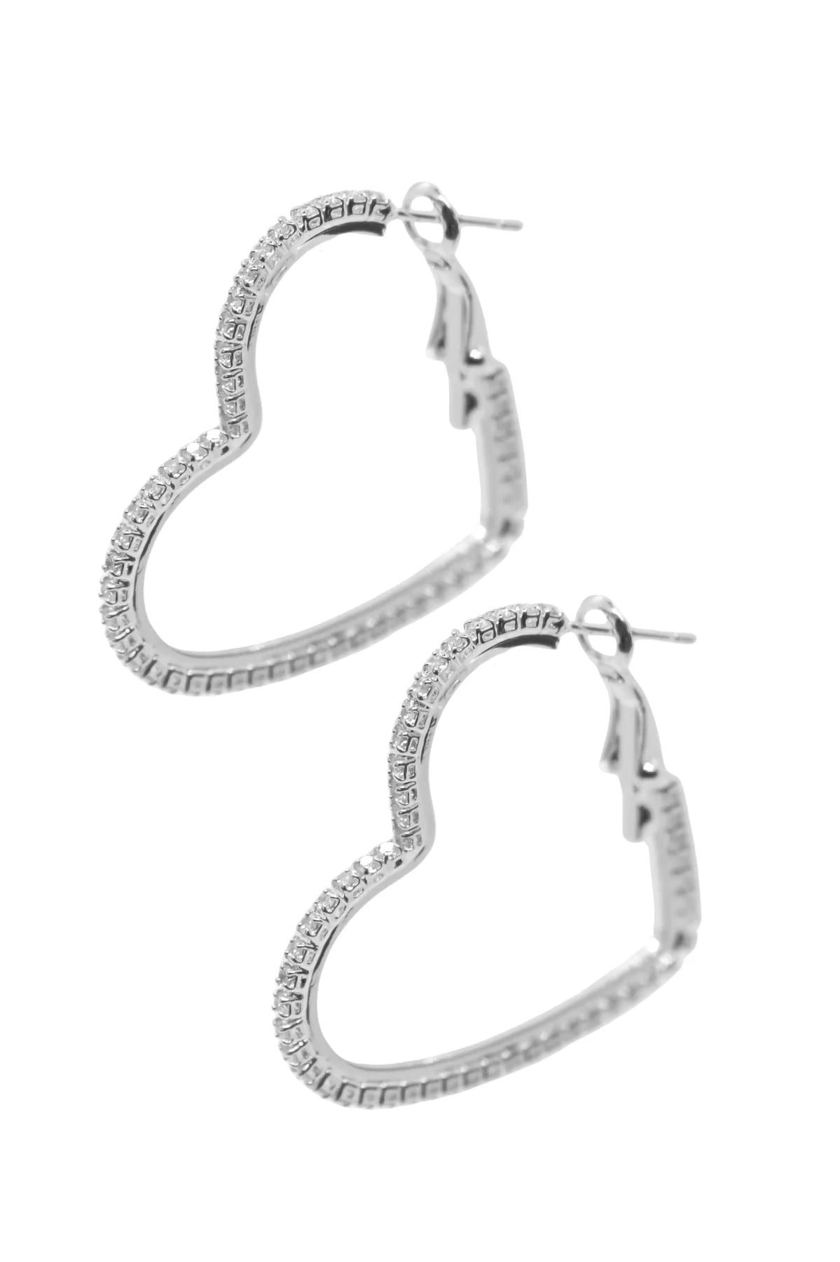Southern Grace Large Bold Heart-shaped Silver or Gold Earrings