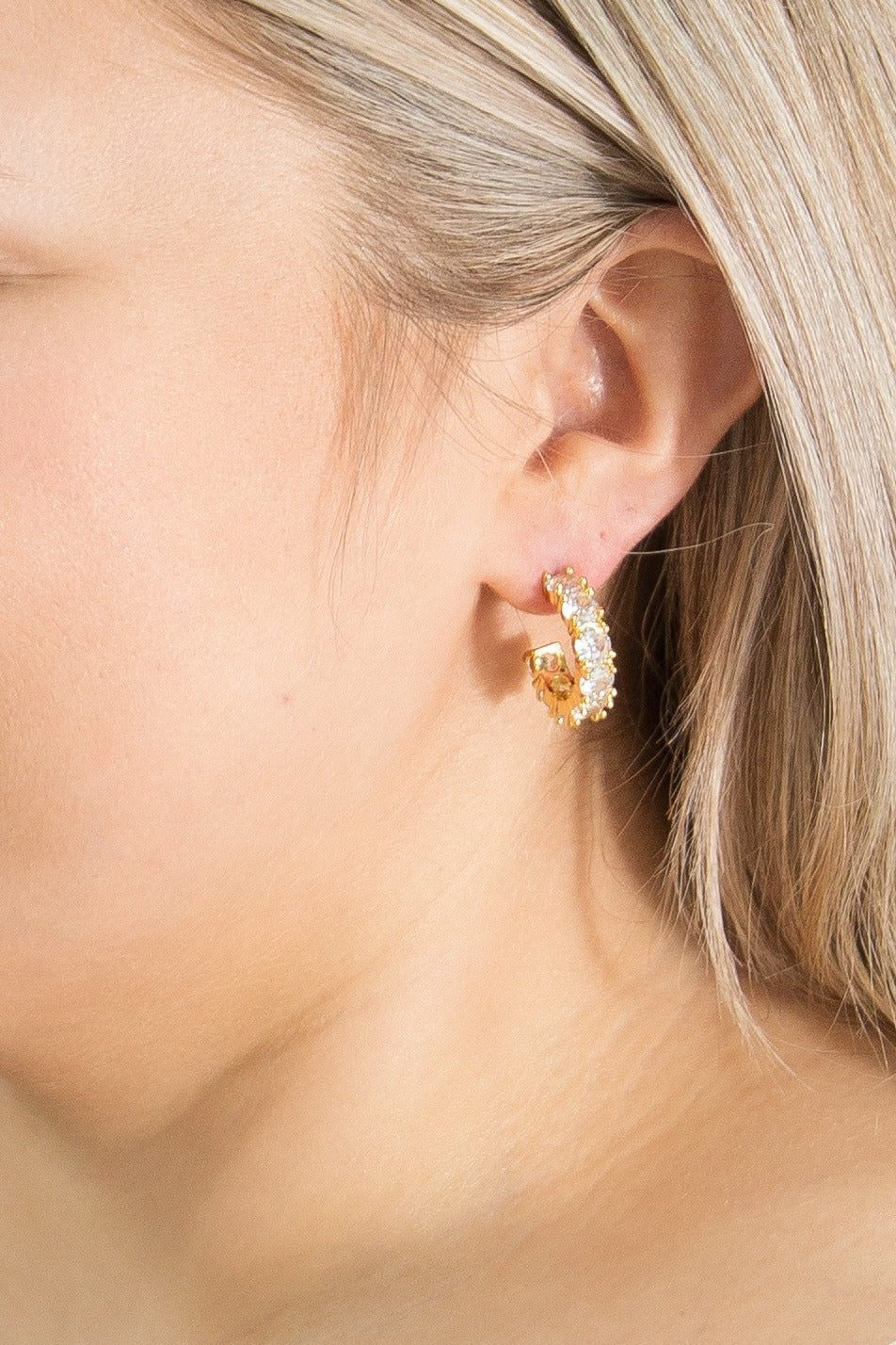 Southern Grace Small Rhinestone Hoops