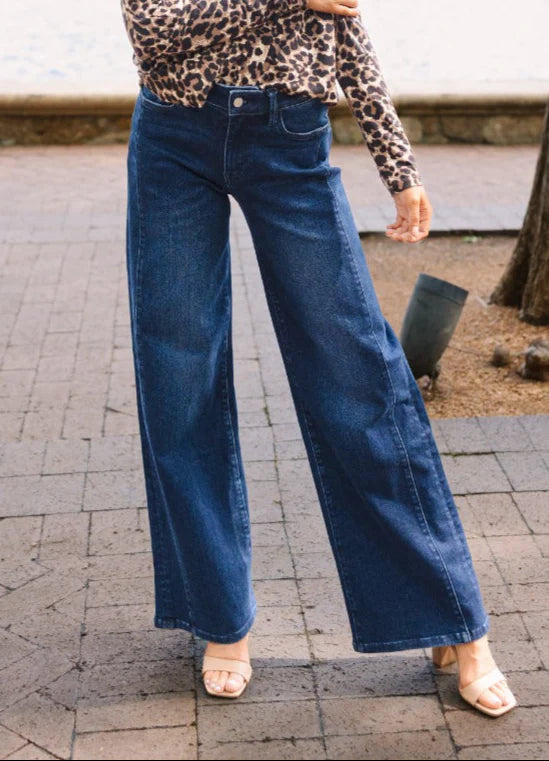 Southern Grace Dark Wash Wide Leg Jeans