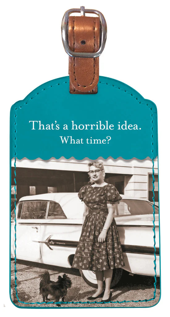 Leather Fun Print Luggage Tags