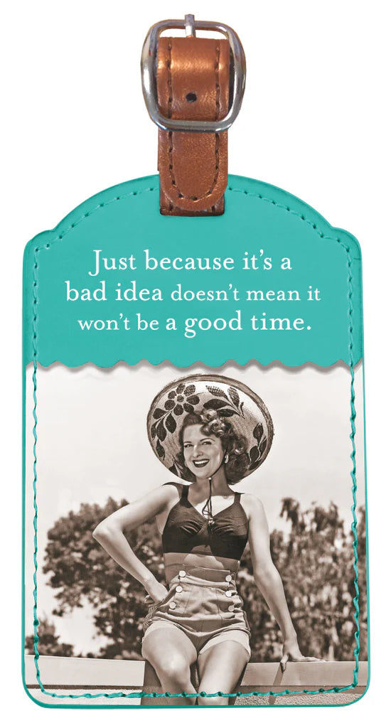 Leather Fun Print Luggage Tags