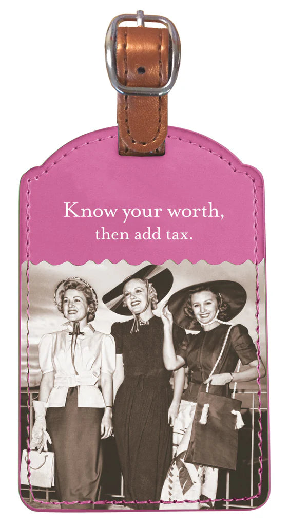 Leather Fun Print Luggage Tags