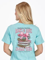Simply Southern Books & Bows Social Club Aqua Tee Shirt