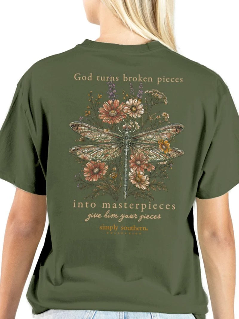 Simply Southern Green T-Shirt- Broken Pieces