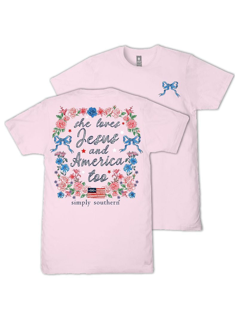 Simply Southern Pink Jesus & America T-Shirt