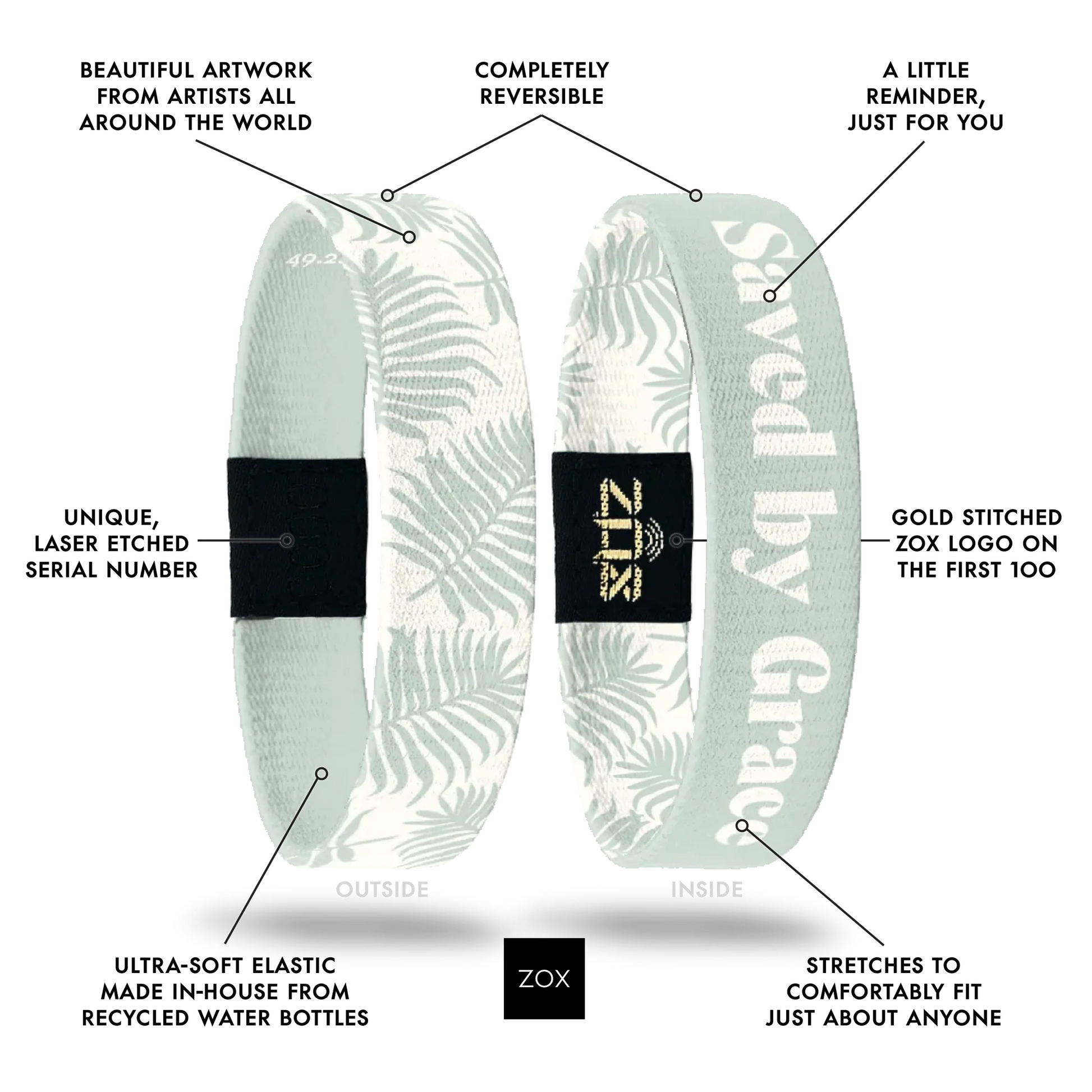 ZOX Saved By Grace Bible Verse Interactive Bracelet