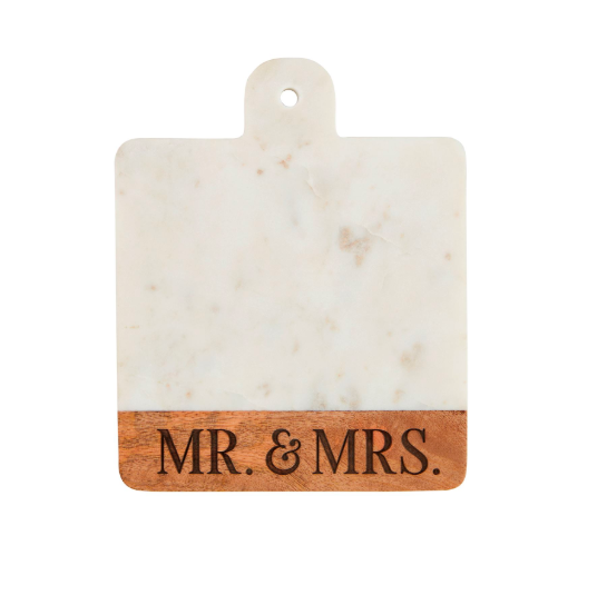 Mud Pie Mr. & Mrs. Small Marble Board