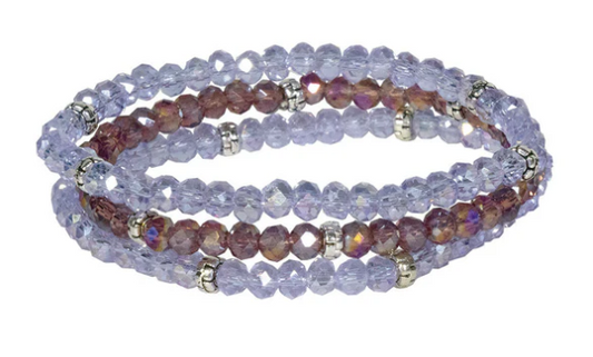 Kids 3 Stack Mini-Crystal Bracelets- Lavender Mist