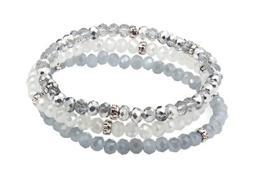 Kids 3 Stack Mini-Crystal Bracelets- Shimmer