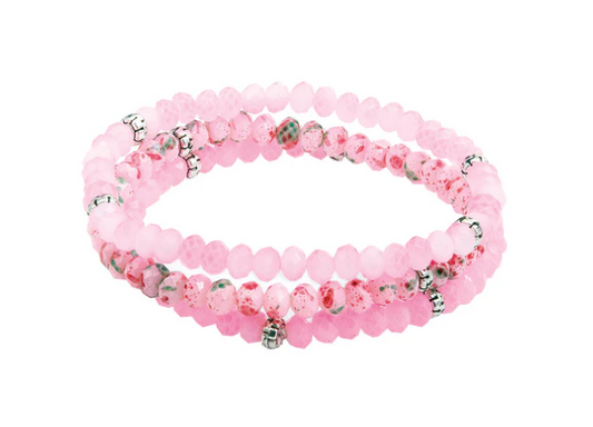 Kids 3 Stack Mini-Crystal Bracelets- Cotton Candy