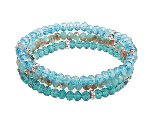 Kids 3 Stack Mini-Crystal Bracelets- Mermaid