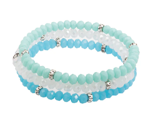Kids 3 Stack Mini-Crystal Bracelets- Tropics