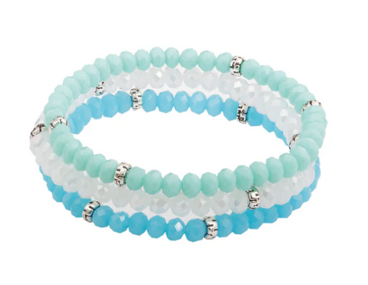 Kids 3 Stack Mini-Crystal Bracelets- Tropics