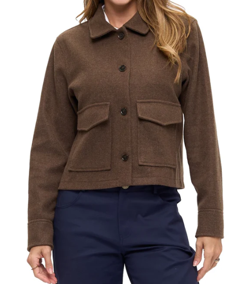 Brown Cropped Jacket