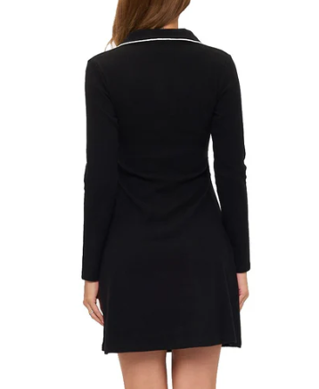 Black Bethany Collar Knit Dress