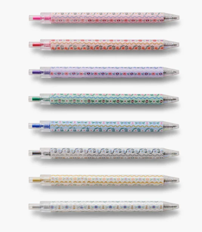Delphine Floral Gel Pen Set of 8