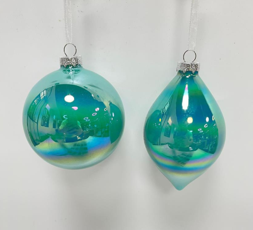 Turquoise Blue Glass Ornaments