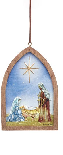 Wooden Arch Star Above Ornament