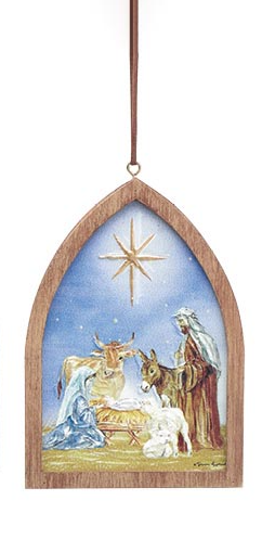 Wooden Arch Star Above Ornament