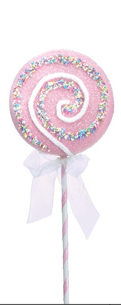 Pastel Lollipop Pick With Ribbon