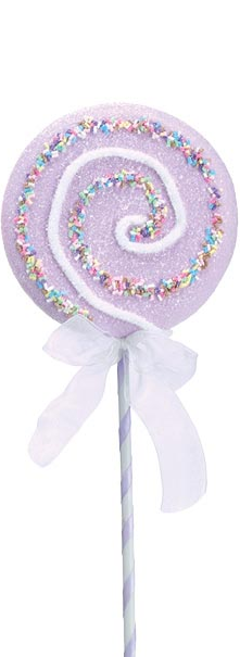 Pastel Lollipop Pick With Ribbon