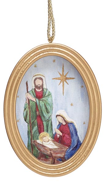 Gold Framed Ornament Holy Family And Mary Praying