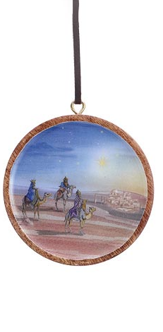 Assorted Round Religious Scene Ornament